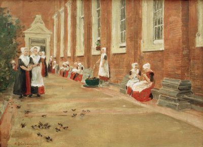 Recess in the Amsterdam Orphanage by Max Liebermann